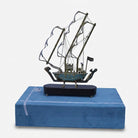 Golden Brass Ship Showpiece, Premium Decorative Sailboat Model for Office Décor, Home Décor & Gifting