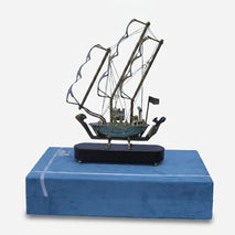 Golden Brass Ship Showpiece, Premium Decorative Sailboat Model for Office Décor, Home Décor & Gifting