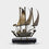 Golden Brass Decorative Ship Showpiece, Sailboat Model with Stand for Office Table, Home Décor & Gifting