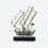 Large Golden Brass Ship Showpiece, Decorative Sailboat Model with Stand for Home, Office & Gifting
