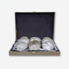 Golden 3D Bowl Set with Spoon and Box, Decorative Brass Serving Bowl Set for Dry Fruits, Sweets & Gifting