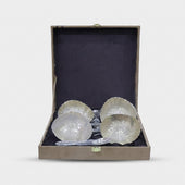 Golden Finish 3D Bowl Set with Spoons & Premium Gift Box for Sweets, Desserts & Gifting