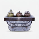 Decorative Brass Bowl Set Thela, Vintage Cart Style Dry Fruit Bowl Set for Dining, Home Décor & Gifting