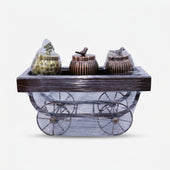 Decorative Brass Bowl Set Thela, Vintage Cart Style Dry Fruit Bowl Set for Dining, Home Décor & Gifting