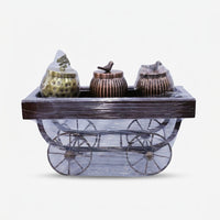 Decorative Brass Bowl Set Thela, Vintage Cart Style Dry Fruit Bowl Set for Dining, Home Décor & Gifting