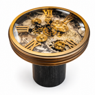 Anupam Luxury Gear Design Table Clock with Roman Numerals | Premium Gold & Black Decorative Clock