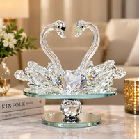 Anupam Premium Crystal Swan Couple Showpiece with Heart Crystal | Luxury Home Decor Accent Gift Items - Pack of 1