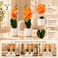 Premium Artificial Graceful Flower Pot set Home Decor, Decorative Home Item / Tabletop Statue / Luxury Flower Showpiece for Living Room, Office & Gifting