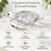 Anupam Premium Crystal Turtle Showpiece | Elegant Home Decor Table Accent - Glass Clear Color (Pack of 1)