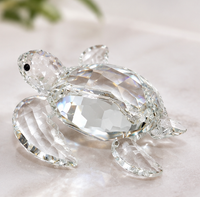 Anupam Premium Crystal Turtle Showpiece | Elegant Home Decor Table Accent - Glass Clear Color (Pack of 1)