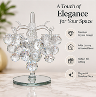 Anupam Premium Crystal Grapes Showpiece on Stand | Elegant Home Decor Table Accent Gift Items - Pack of 1