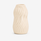 Cream Wavy Ceramic Flower Vase, White Black Cream Decorative Vase for Home Décor, Table Décor & Gifting