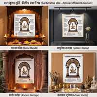 Anupam Premium Lord Krishna Jhula Decorative Showpiece | Antique Gold & Silver Finish Home Decor Idol