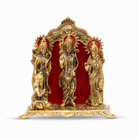 Divine Ram Darbar Idol with Lord Ram, Mata Sita & Hanuman – Premium Golden Metal Coated Spiritual Showpiece