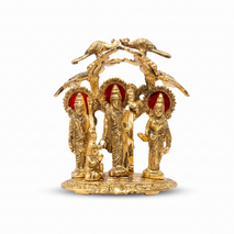 Divine Shree Ram Darbar Idol with Lord Ram, Mata Sita, Lakshman & Hanuman – Premium Golden Spiritual Home Décor Showpiece