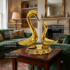 Premium Brass Finish Duck Couple Under Floral Tree – Decorative Showpiece for Home & Office