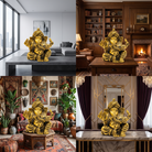Premium Brass Finish Lord Ganesha Idol – Decorative Ganpati Murti for Home, Office & Temple