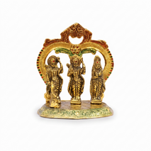 Premium Ram Darbar Idol with Hanuman & Decorative Arch | Antique Gold Finish Spiritual Home Décor