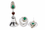 Premium Silver Finish Rudraksha Pooja Bell, Kumkum Box & Diya Set with Green Stone | Decorative Gift Set