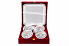 Premium Silver-Plated Serving Set with 4 Covered Bowls & Decorative Tray | Luxury Dry Fruit & Sweet Gift Set