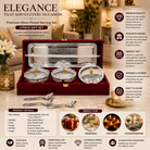 Premium Silver Finish 3-Piece Covered Bowl & Serving Tray Gift Set with Spoons