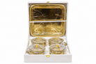 Premium Luxury Gold-Plated Serving Set with 4 Covered Bowls & Decorative Tray | Premium Dry Fruit & Sweet Gift Set