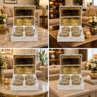 Premium Luxury Gold-Plated Serving Set with 4 Covered Bowls & Decorative Tray | Premium Dry Fruit & Sweet Gift Set