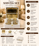 Premium Luxury Gold-Plated Serving Set with 4 Covered Bowls & Decorative Tray | Premium Dry Fruit & Sweet Gift Set