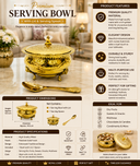 Premium Gold-Plated Decorative Serving Bowl with Lid & Spoon | Luxury Dry Fruit & Sweet Dish