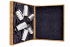 Premium Silver Plated Designer Glass Set of 6 with Luxury Velvet Storage Box