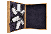 Premium Silver Plated Designer Glass Set of 6 with Luxury Velvet Storage Box