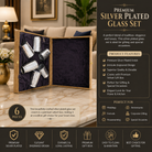 Premium Silver Plated Designer Glass Set of 6 with Luxury Velvet Storage Box