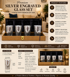 Premium Silver Plated Drinking Glass Set with Luxury Velvet Gift Box | Set of 4
