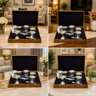 Premium Silver Plated Dessert Bowl & Spoon Gift Set with Luxury Velvet Storage Box | Set of 4