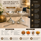 Premium Silver Finish Pedestal Bowl & Spoon Serving Set – Set of 2