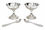 Premium Silver Finish Pedestal Bowl & Spoon Serving Set – Set of 2