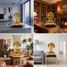 Premium Golden Swan Couple Showpiece with Tree Design | Decorative Home Décor & Gift Item