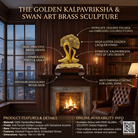 Premium Golden Swan Couple Showpiece with Tree Design | Decorative Home Décor & Gift Item
