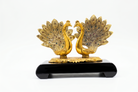 Premium Golden Peacock Pair Showpiece with Decorative Feather Design – Premium Home & Office Decor