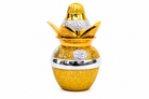 Premium Gold & Silver Plated Decorative Bowl Set with Lid & Spoons