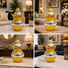 Premium Gold & Silver Plated Decorative Bowl Set with Lid & Spoons