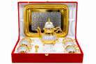 Premium Luxury Gold & Silver Plated Tea Set with Serving Tray | Premium Gift Set