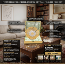 Premium Elegant Gold Finish Decorative Bowl with Floral Center Design & Gift Box