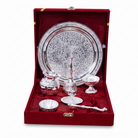 Premium Silver Plated Pooja Thali Set with Engraved Design | Complete पूजा पूजा Gift Set