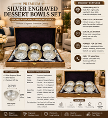 Premium Decorative Dry Fruit & Serving Bowl Set with Spoons and Luxury Gift Box