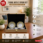 Premium Silver Finish Decorative Bowl & Spoon Gift Set with Luxury Box
