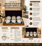 Premium Decorative Silver Finish Serving Bowl & Spoon Set with Wooden Gift Box