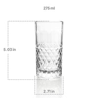 CELLO Unity Hi-Ball Drinking Glasses Set of 6 | 275ml Crystal Clear Toughened Glass | Lead-Free, Dishwasher, Freezer & Fridge Safe | For Water, Juice, Milk, Mocktails & Cold Drinks