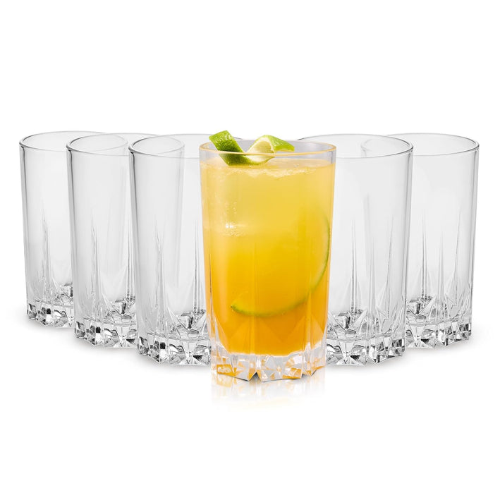 CELLO Estonia Glass Tumbler Set of 6 | 310ml Crystal Clear Drinking Glasses | Elegant Beverage Tumblers for Water, Juice, Mocktails & Soft Drinks