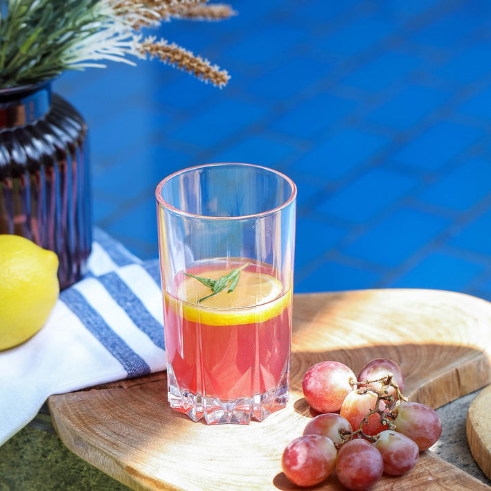 CELLO Estonia Glass Tumbler Set of 6 | 310ml Crystal Clear Drinking Glasses | Elegant Beverage Tumblers for Water, Juice, Mocktails & Soft Drinks